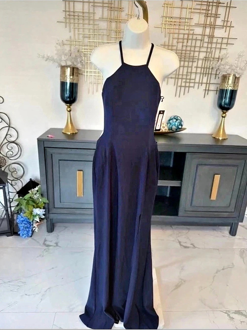 ASOS Strappy Maxi Dress in Blue NWT